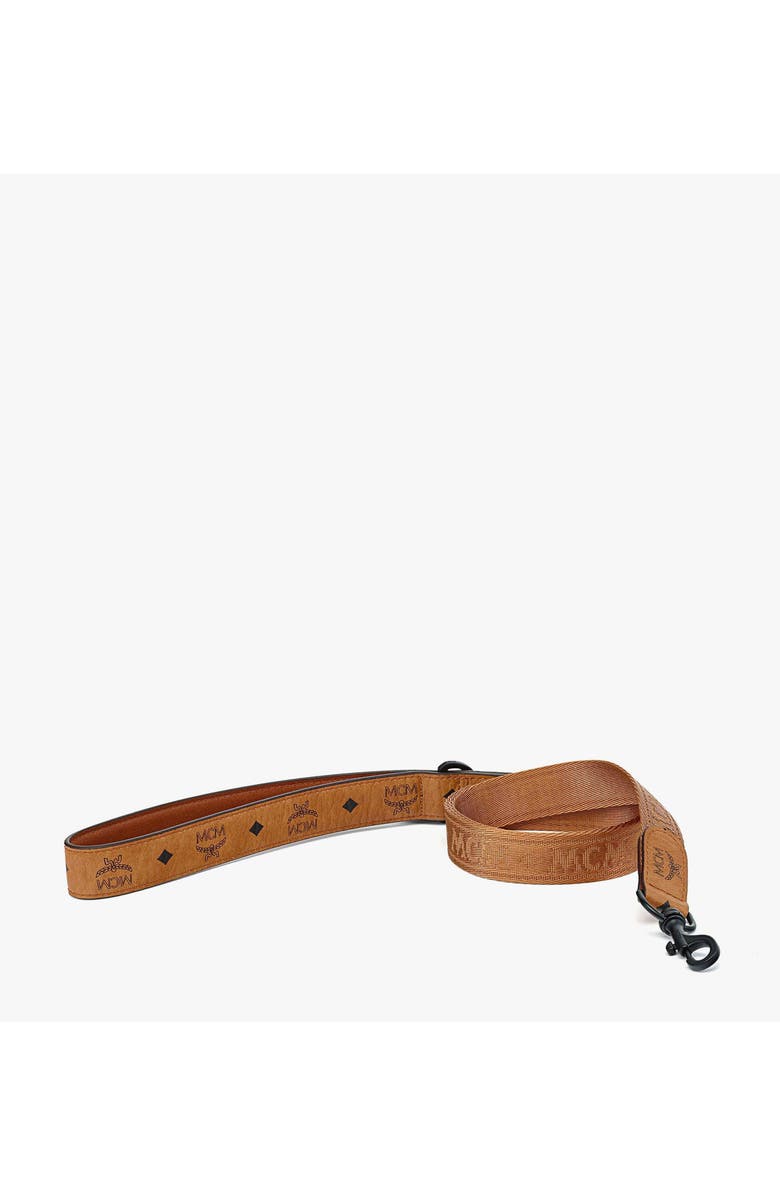 MCM Pet Leash in Visetos, Alternate, color, Cognac