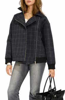 Love Cruise Checked Wool Blend Bomber Jacket