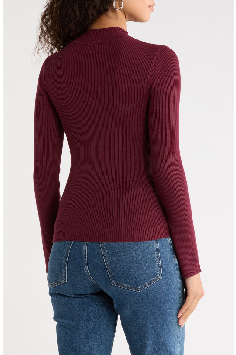 Button Detail Rib Top, Alternate, color, RED