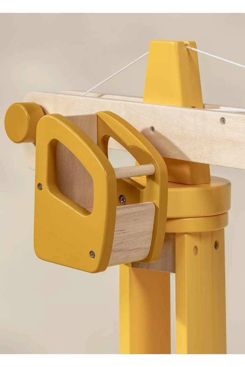 Oversized Wooden Construction Crane, Alternate, color, Natural Wood