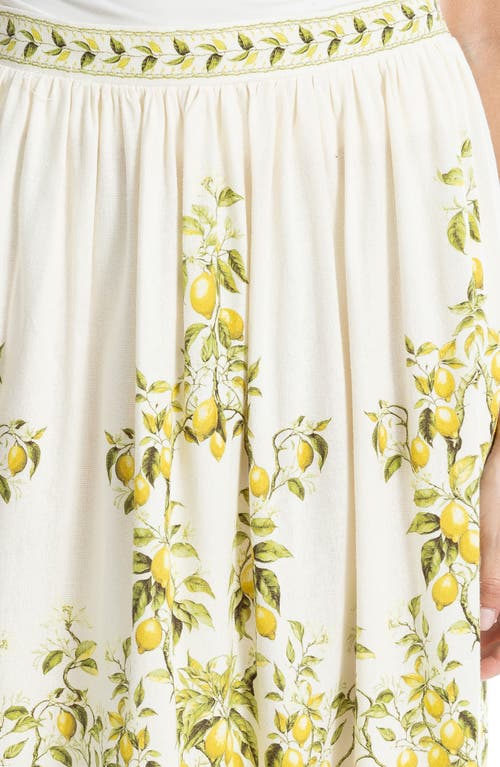 Shop Max Studio Border Print Maxi Skirt In Natural/lemon Tree