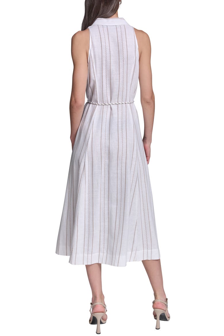 Striped Midi Shirtdress, Alternate, color, SOFT WHITE/ HUMMUS