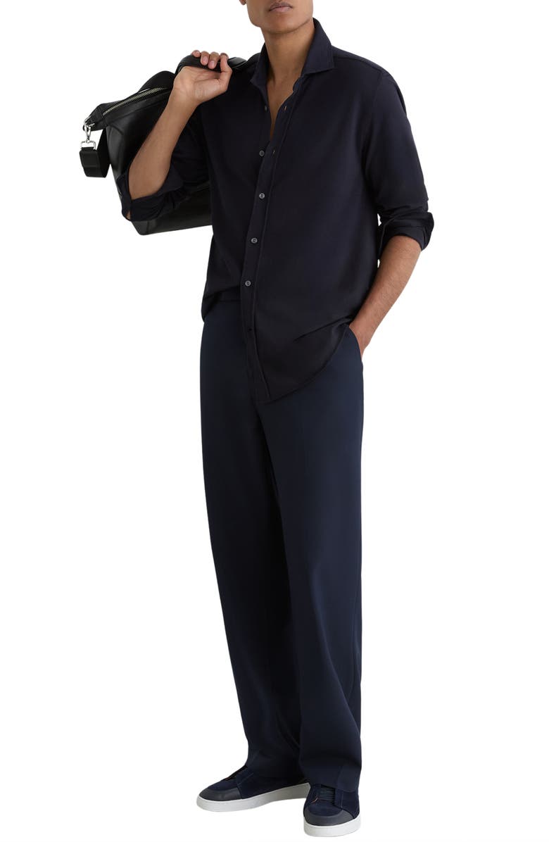 Reiss Dasilva Regular Fit Cotton Button-Up Shirt, Alternate, color, Navy