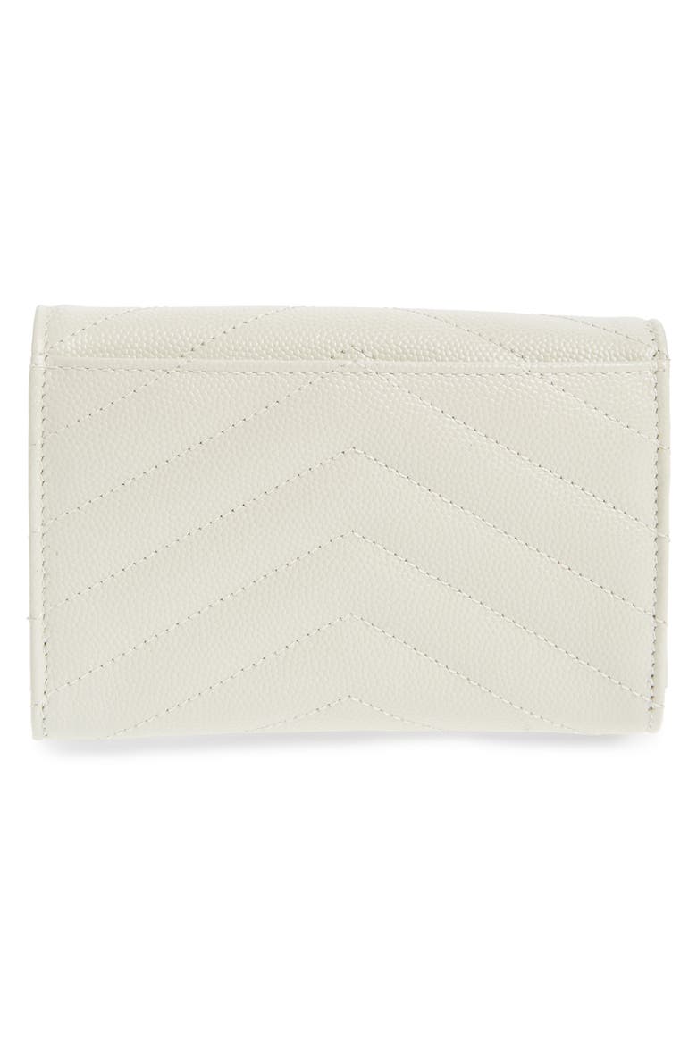 'Monogram' Quilted Leather French Wallet, Alternate, color, CREMASOFT