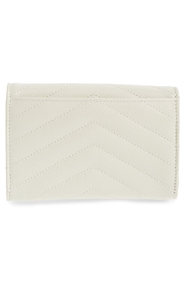 Saint Laurent 'Monogram' Quilted Leather French Wallet, Alternate, color, Cremasoft