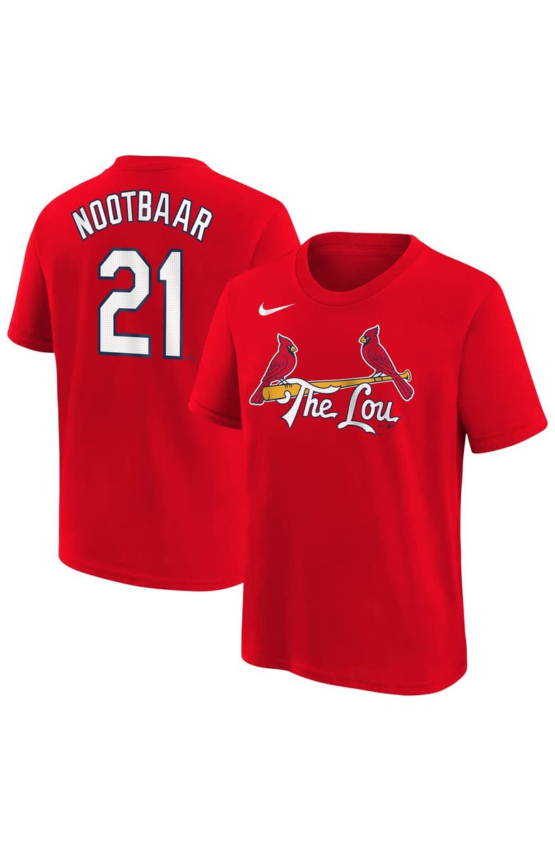 Nike Youth Nike Lars Nootbaar Red St. Louis Cardinals Fuse City Connect Name & Number T-Shirt, Alternate, color, 