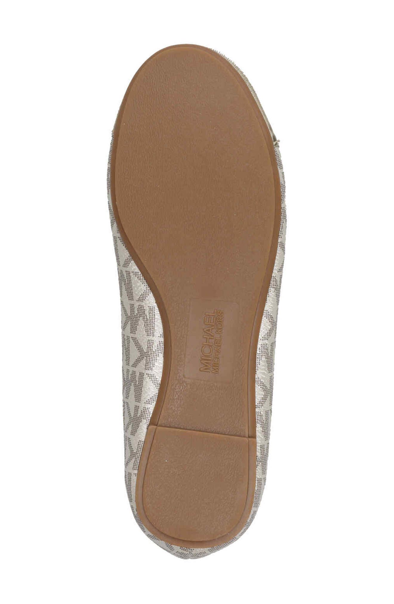 MICHAEL Michael Kors Kids' Kenya Lock Metallic Ballet Flat, Alternate, color, Pale Gold