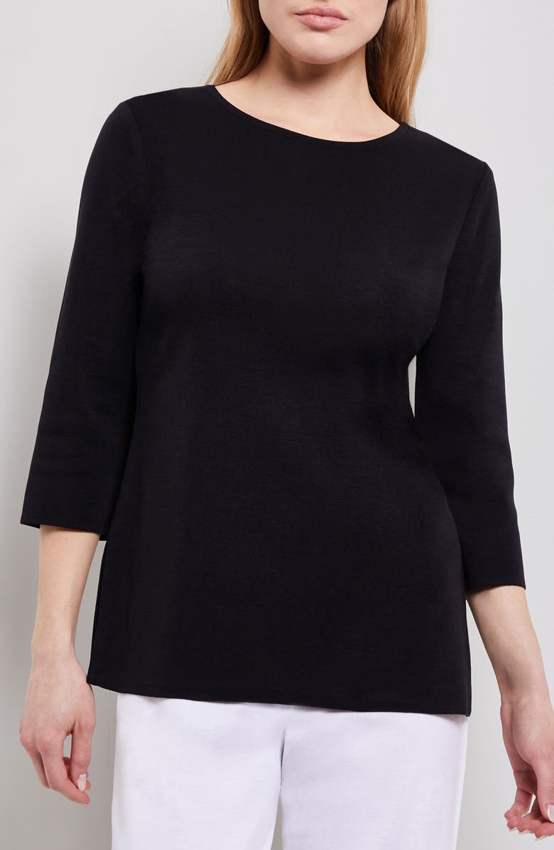 Misook Knit Tunic Top, Main, color, Black