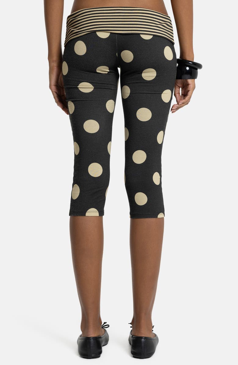 JADED LONDON Mixed Print Foldover Waist Capri Pants, Alternate, color, Black