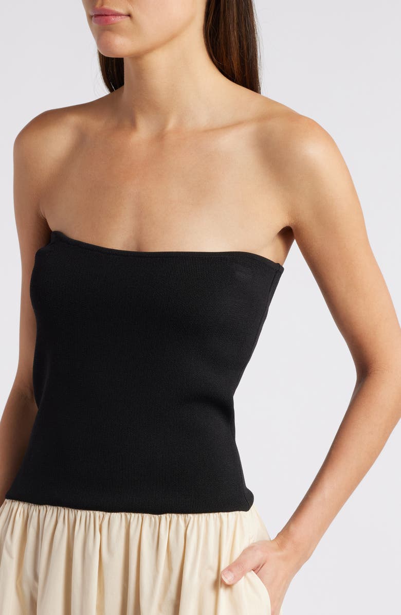 Pistola Mavo Strapless Midi Dress, Alternate, color, Pepper And Salt