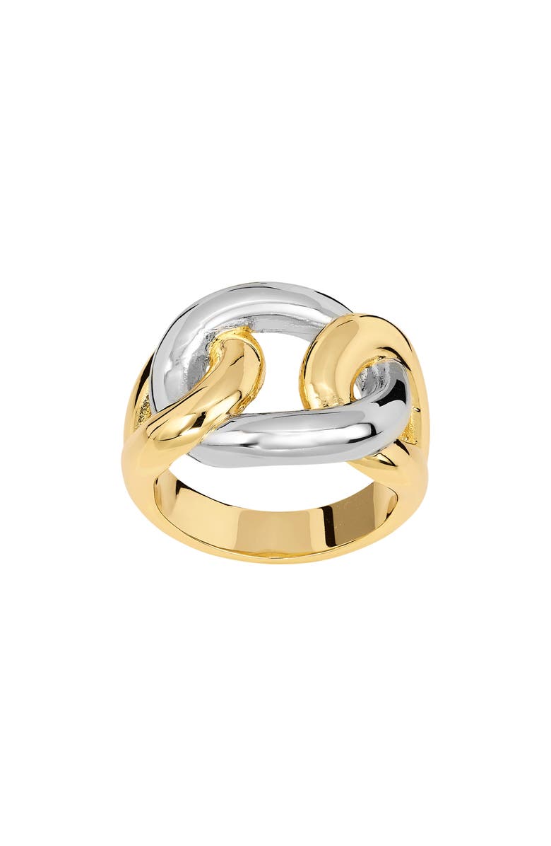 ATHRA LUXE Sculpted Link Ring, Main, color, Silver