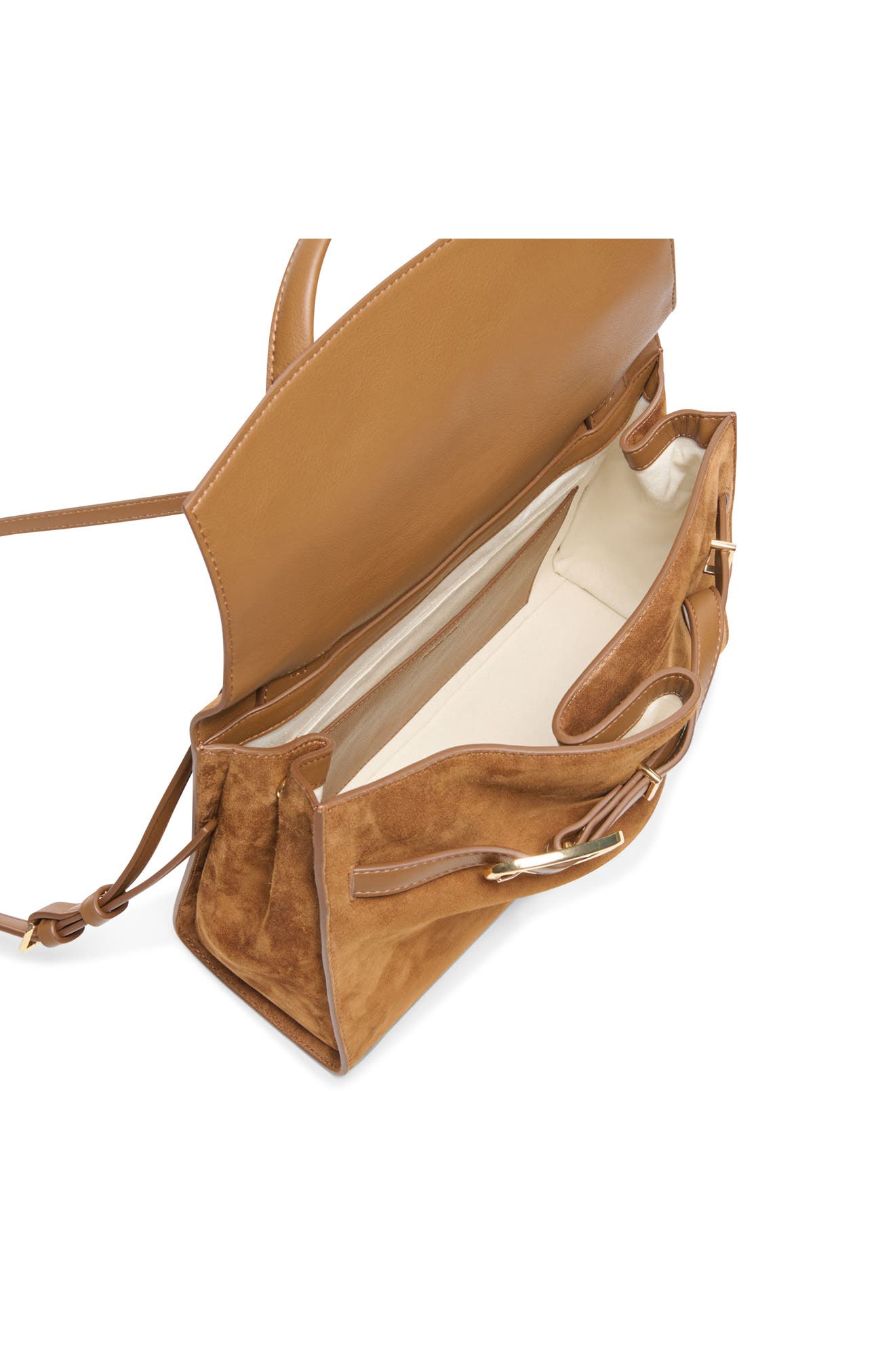 Borgo Suede Satchel, Alternate, color, DARK TAN