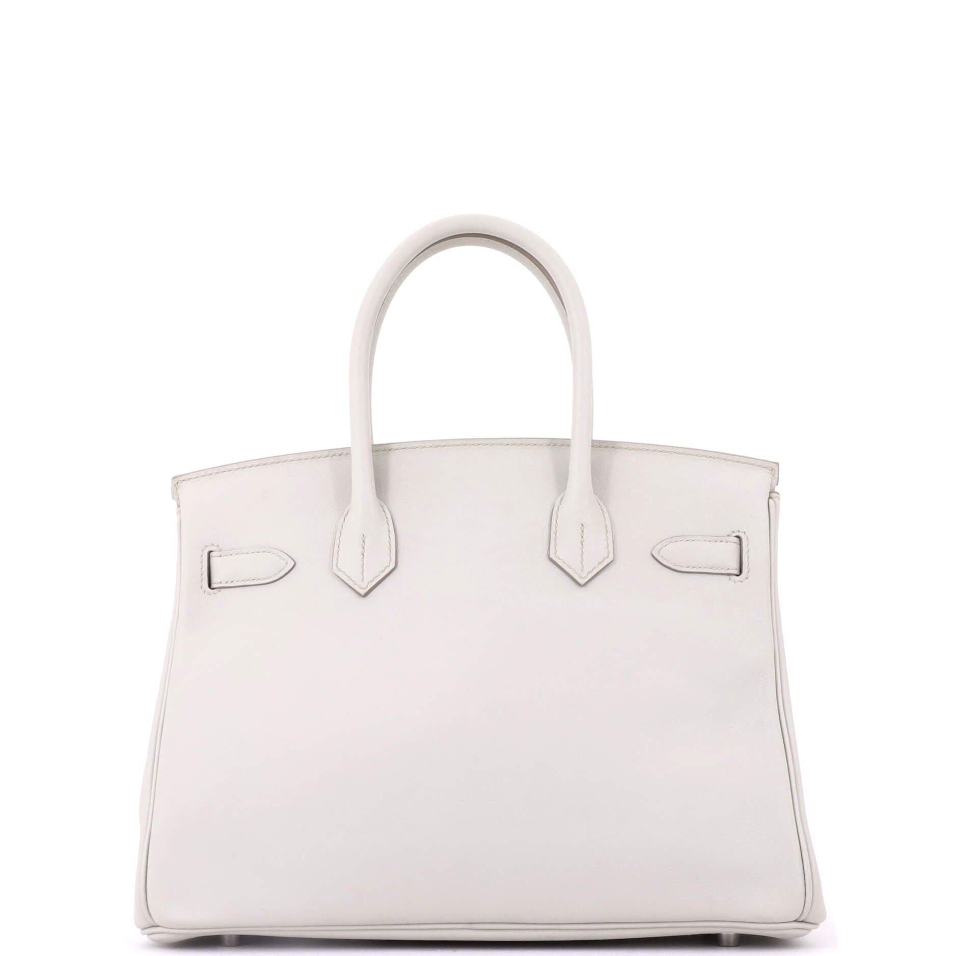 Pre-Owned Hermes Birkin Handbag Light Swift with Palladium Hardware 30, Alternate, color, Beton