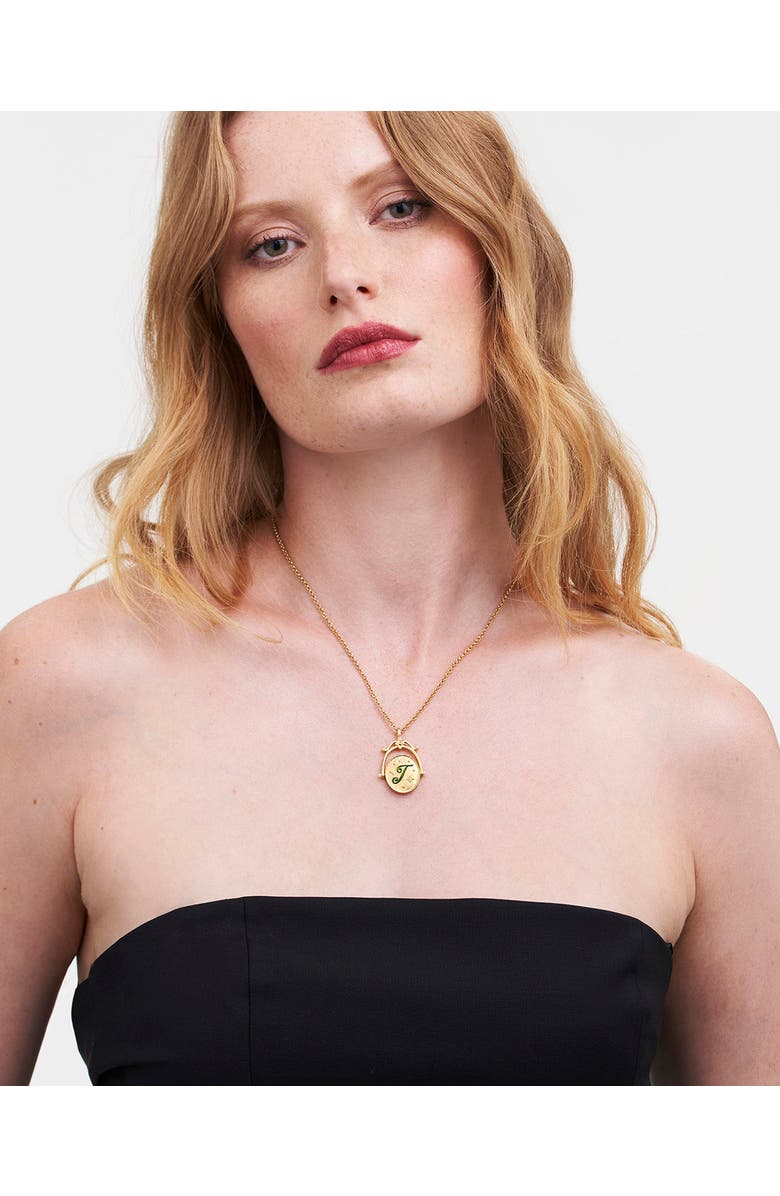 Fable England J Initial Jasmine Gold Spinner Chain Necklace, Alternate, color, Gold