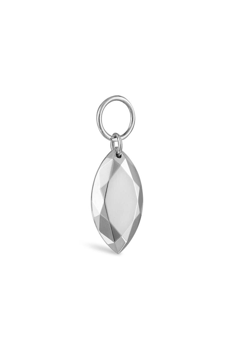 Faceted Marquise Charm, Main, color, WHITE GOLD
