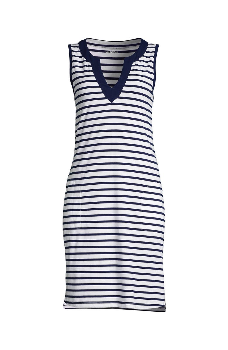 Lands' End Cotton Jersey Sleeveless Swim Cover-up Dress, Alternate, color, 