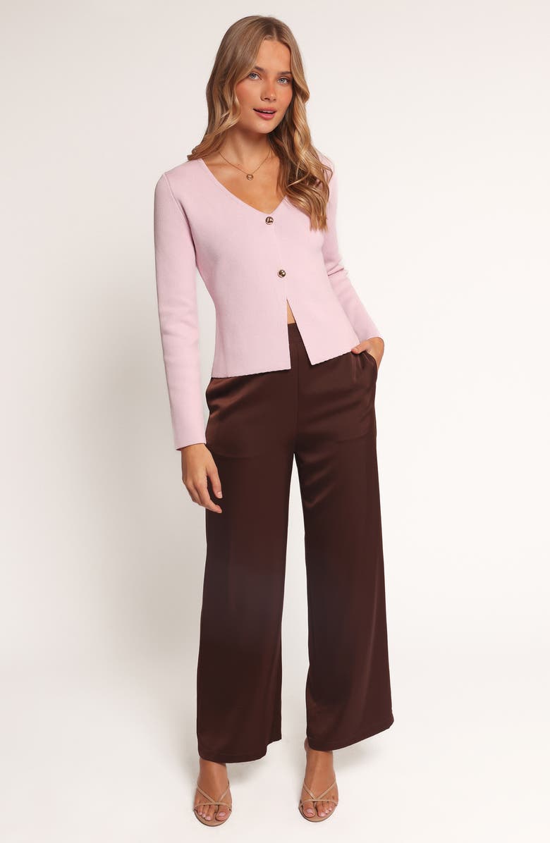 Petal & Pup Perla V-Neck Split Front Cardigan, Alternate, color, Pink