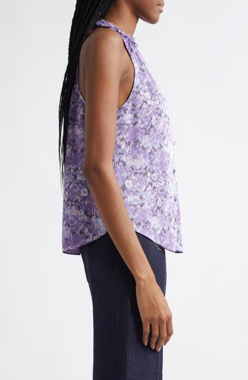 Cinq À Sept Jessie Hydrangea Sleeveless Top In Lilac Wine Multi