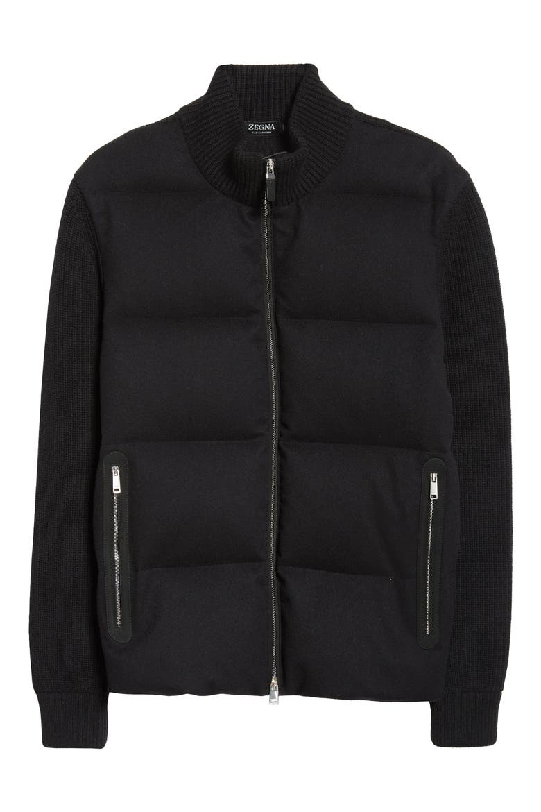 Oasi Cashmere Down Puffer Jacket, Alternate, color, BLACK