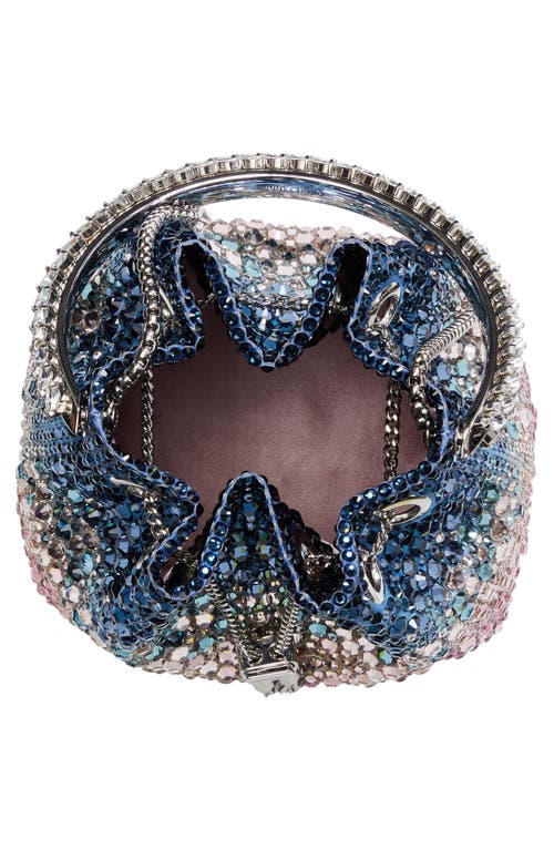 Jimmy Choo Bon Bon Crystal Embellished Drawstring Top Handle Pouch In Sunrise Mix
