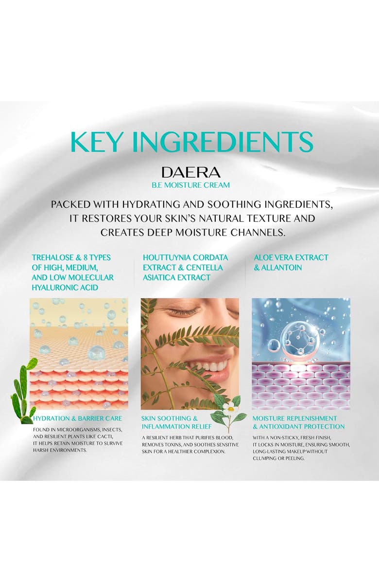 DAERA B.E Moisturing Cream, Alternate, color, White