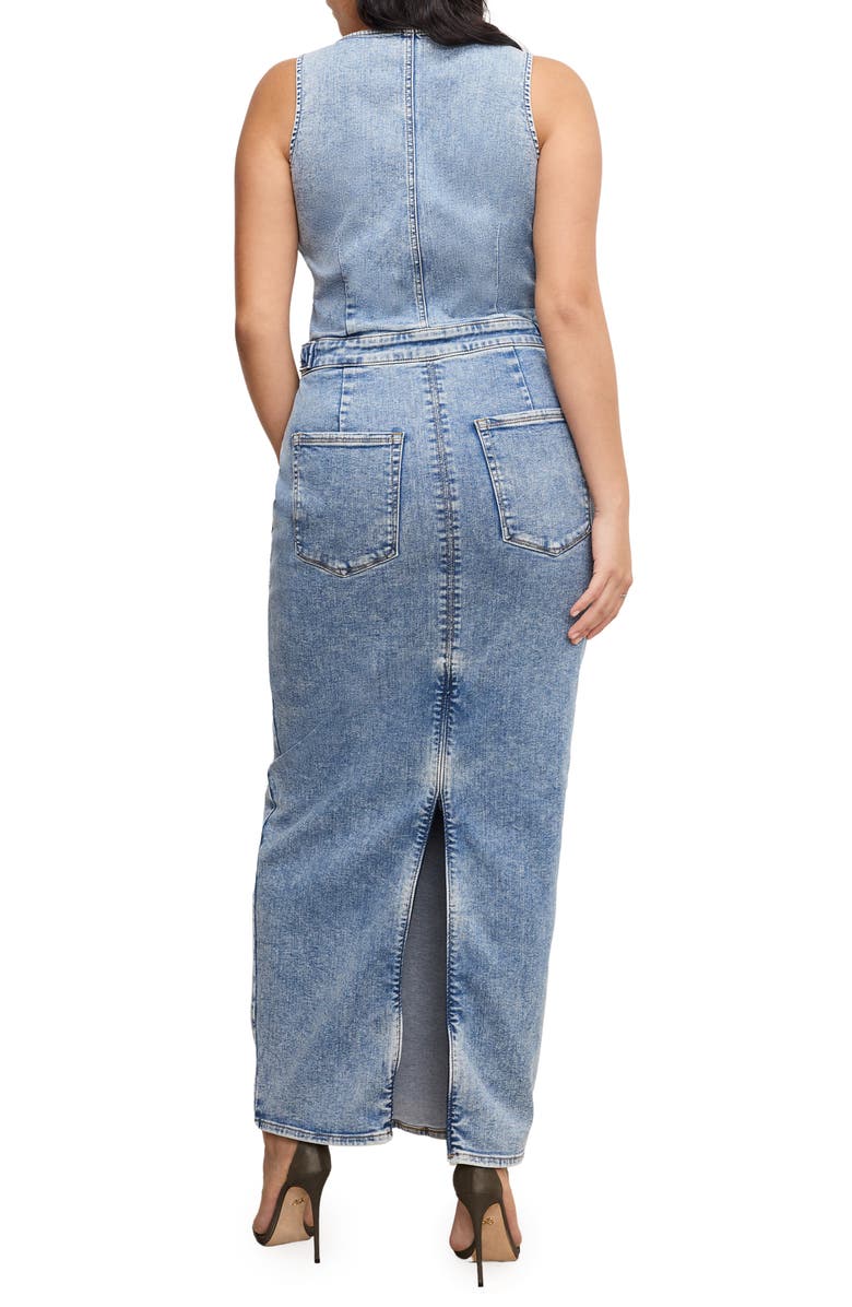 Good American Fit For Success Denim Maxi Dress, Alternate, color, 