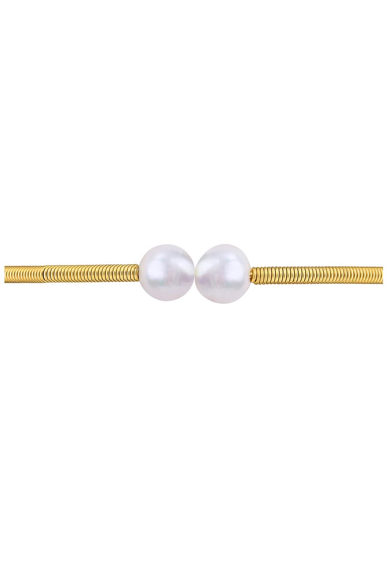 Cultured Pearl Coiled Bangle Bracelet, Alternate, color, GOLD