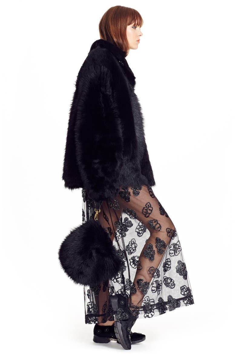 Genuine Shearling Jacket, Alternate, color, BLACK