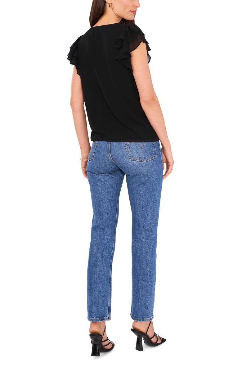 1.STATE Ruffle Short Sleeve V-Neck Top, Alternate, color, 