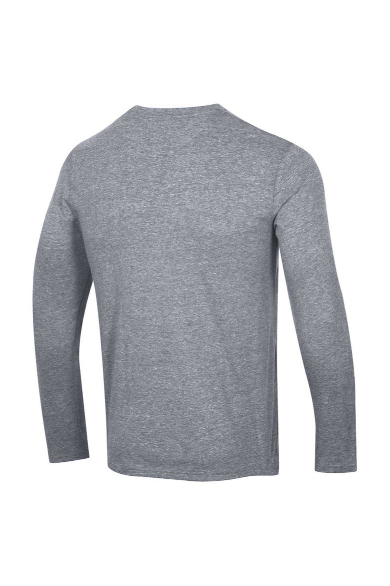 Men's Champion Heather Gray Los Angeles Kings Tri-Blend Dual-Stripe Long Sleeve T-Shirt, Alternate, color, Heather Gray