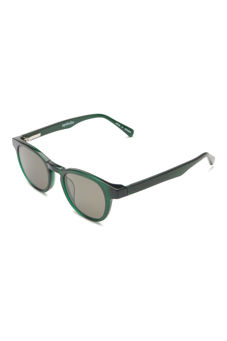 Clearly 46mm Round Polarized Sunglasses, Alternate, color, EMERALD GREEN / POLARIZED GREY