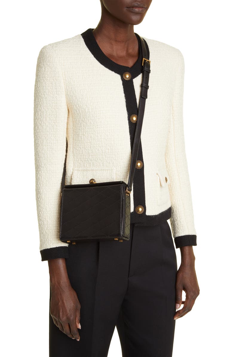 Saint Laurent Mini Square Quilted Leather Crossbody Bag, Alternate, color,