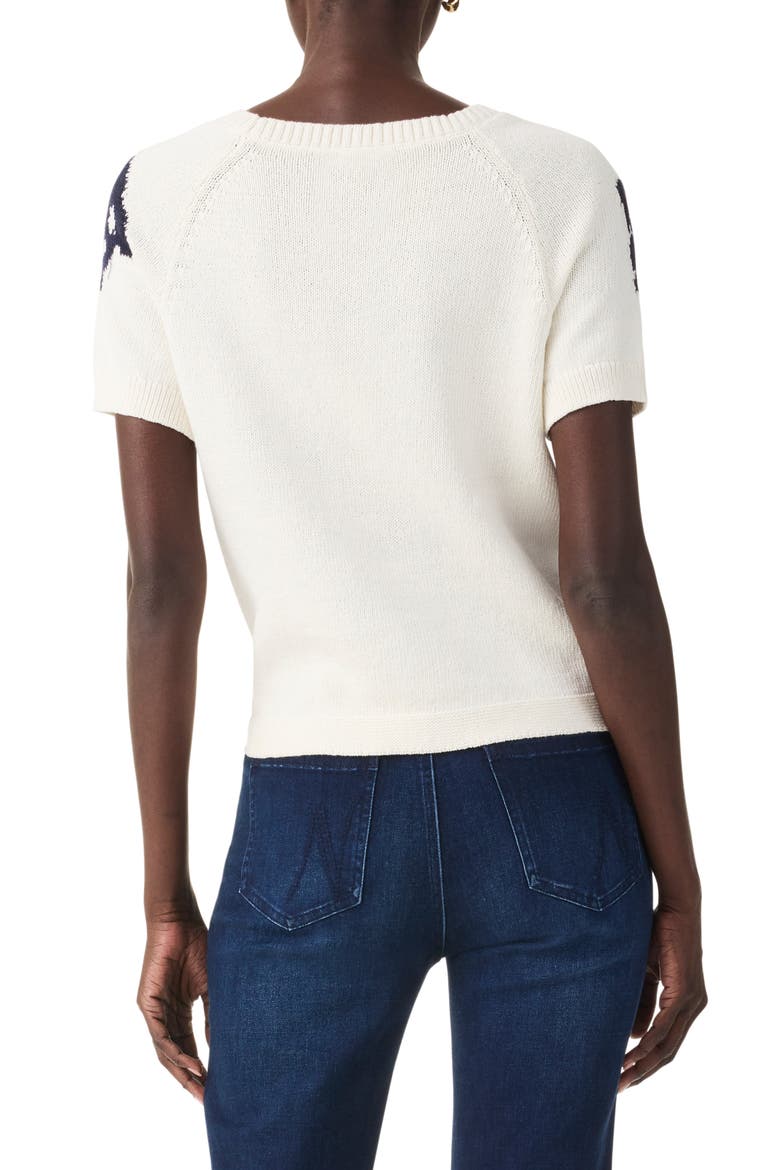 Rose Bloom Short Sleeve Sweater, Alternate, color, CREAM MULTI