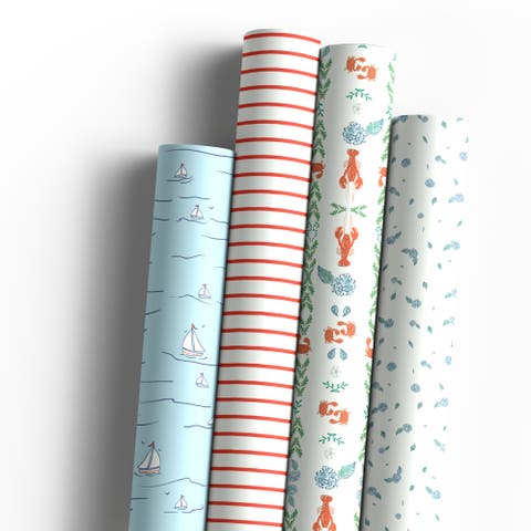 Eight Sheets Two-Sided "Sails Up" & "A Pinch of Floral" Heavyweight Gift Wrap