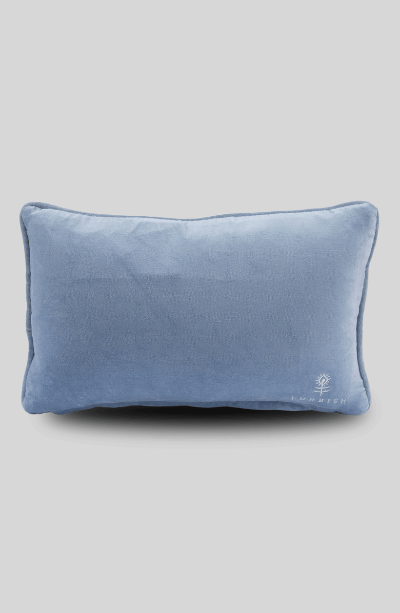 Furbish Reality Check Needlepoint Pillow, Alternate, color, Light Blue