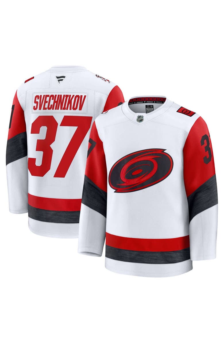 FANATICS Men's Fanatics Andrei Svechnikov White Carolina Hurricanes Away Premium Jersey, Main, color, White