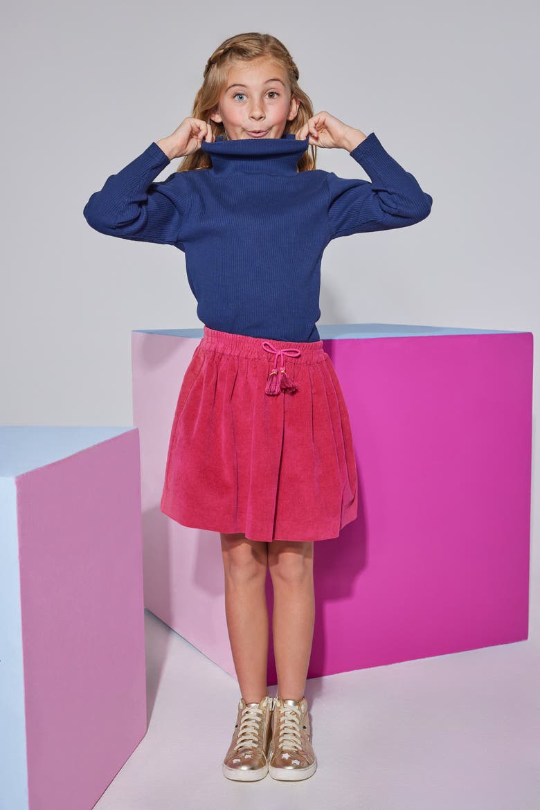 Kids' Velvet Circle Skirt, Alternate, color, Cranberry Velvet