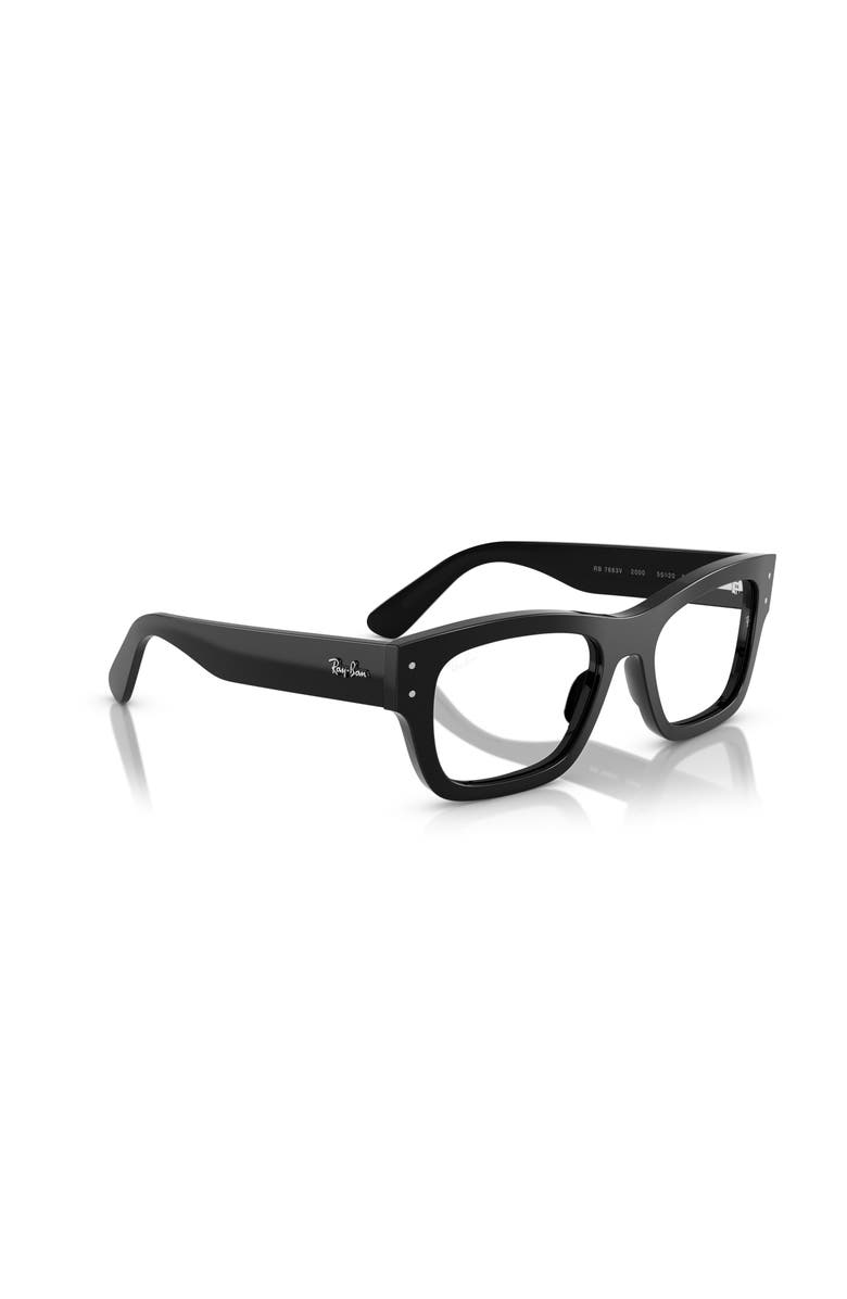 Ray-Ban 55mm Rectangle optical glasses, Alternate, color, Black