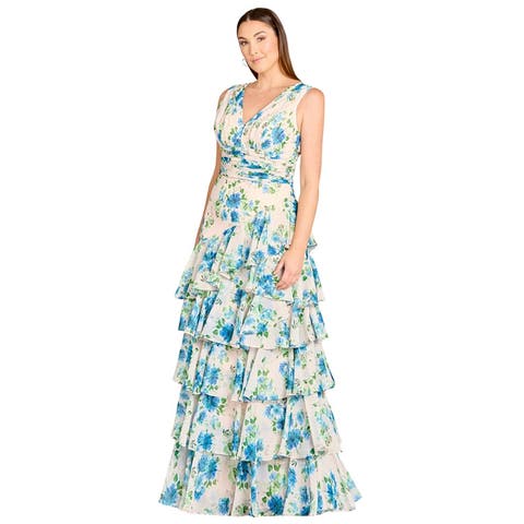 Ruffle Skirt Print Dress