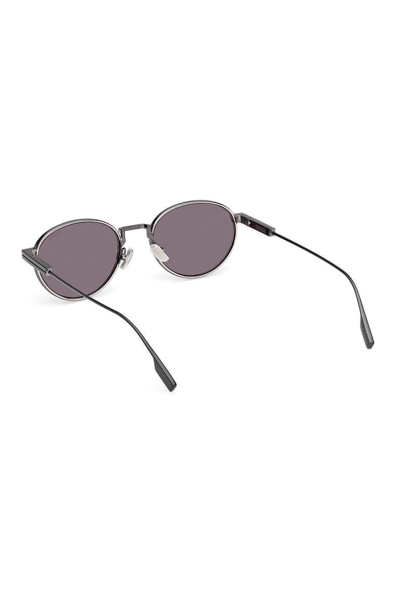 52mm Oval Sunglasses, Alternate, color, GUNMETAL/ PALLADIUM TRIM/ GREY