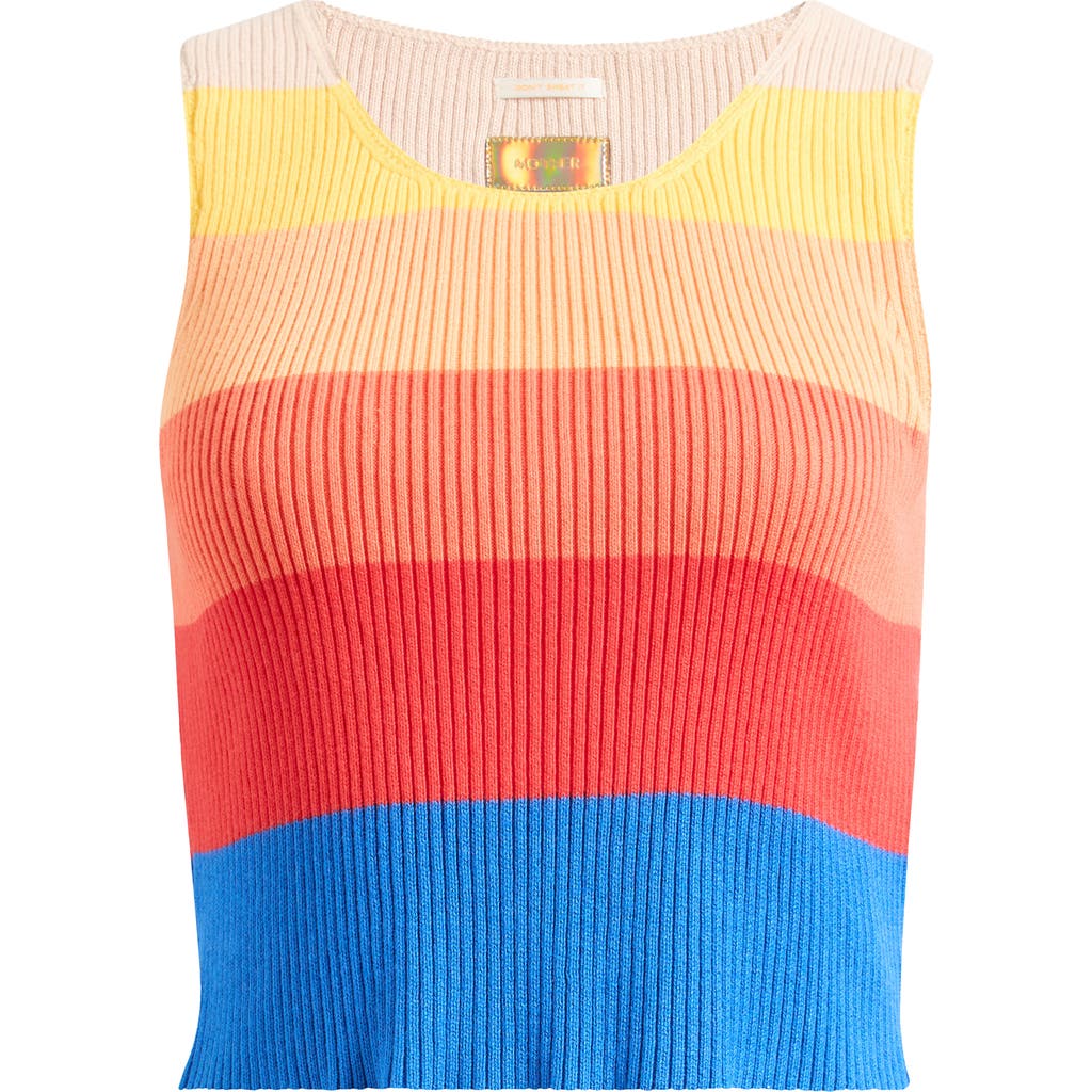 Mother Round Neck Rib Tank Top In Over The Horizon
