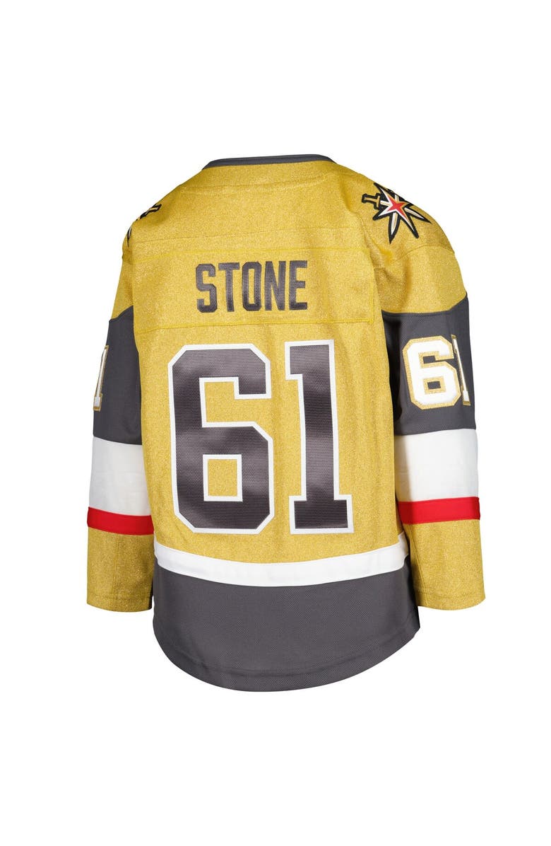 Outerstuff Youth Mark Stone Gold Vegas Golden Knights Home Captain Patch Premier Player Jersey, Alternate, color, Gold