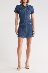 Alice + Olivia Jamie Denim Mini Shirtdress