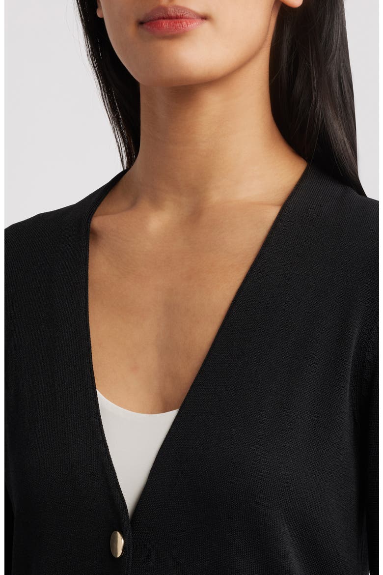 One-Button Duster Cardigan, Alternate, color, ANNE BLACK