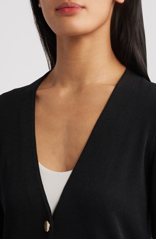 Anne Klein One-button Duster Cardigan In Anne Black