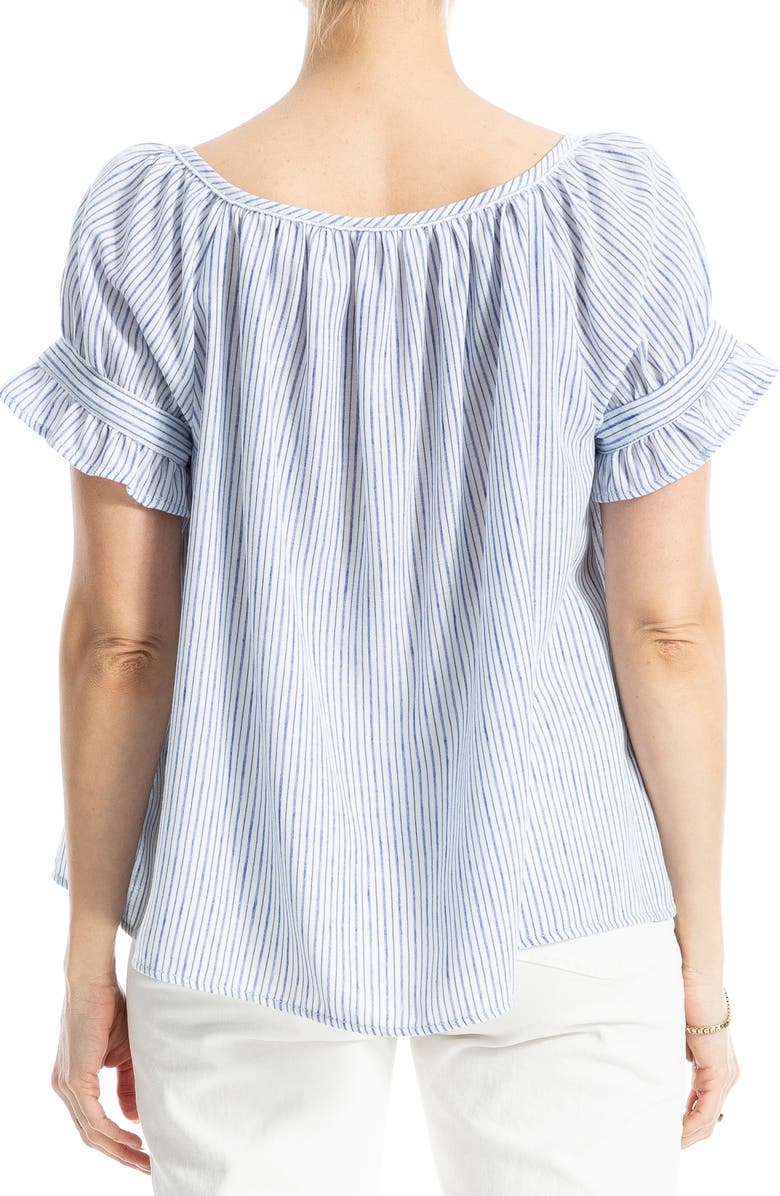 MAX STUDIO Stripe Ruffle Puff Sleeve Top, Alternate, color,