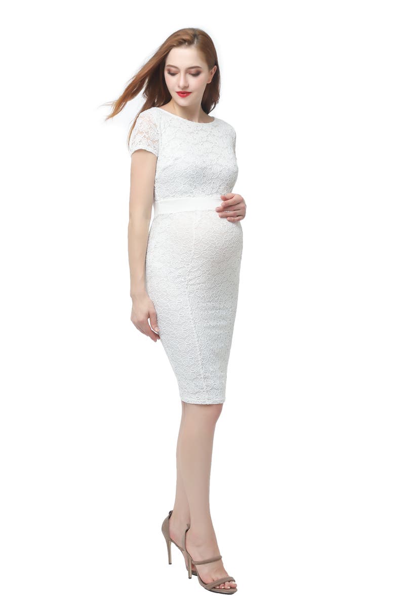 Kimi and Kai Lyanna Lace Body-Con Maternity Dress, Alternate, color, 