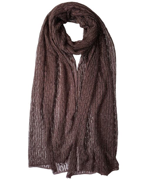 Ralph Lauren Lauren  Shimmer Pointelle Wrap In Brown