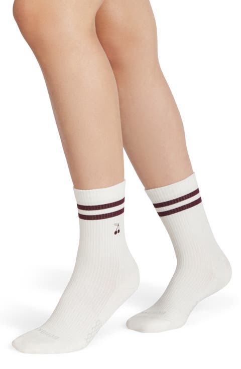 Cherry Modern Rib Quarter Socks