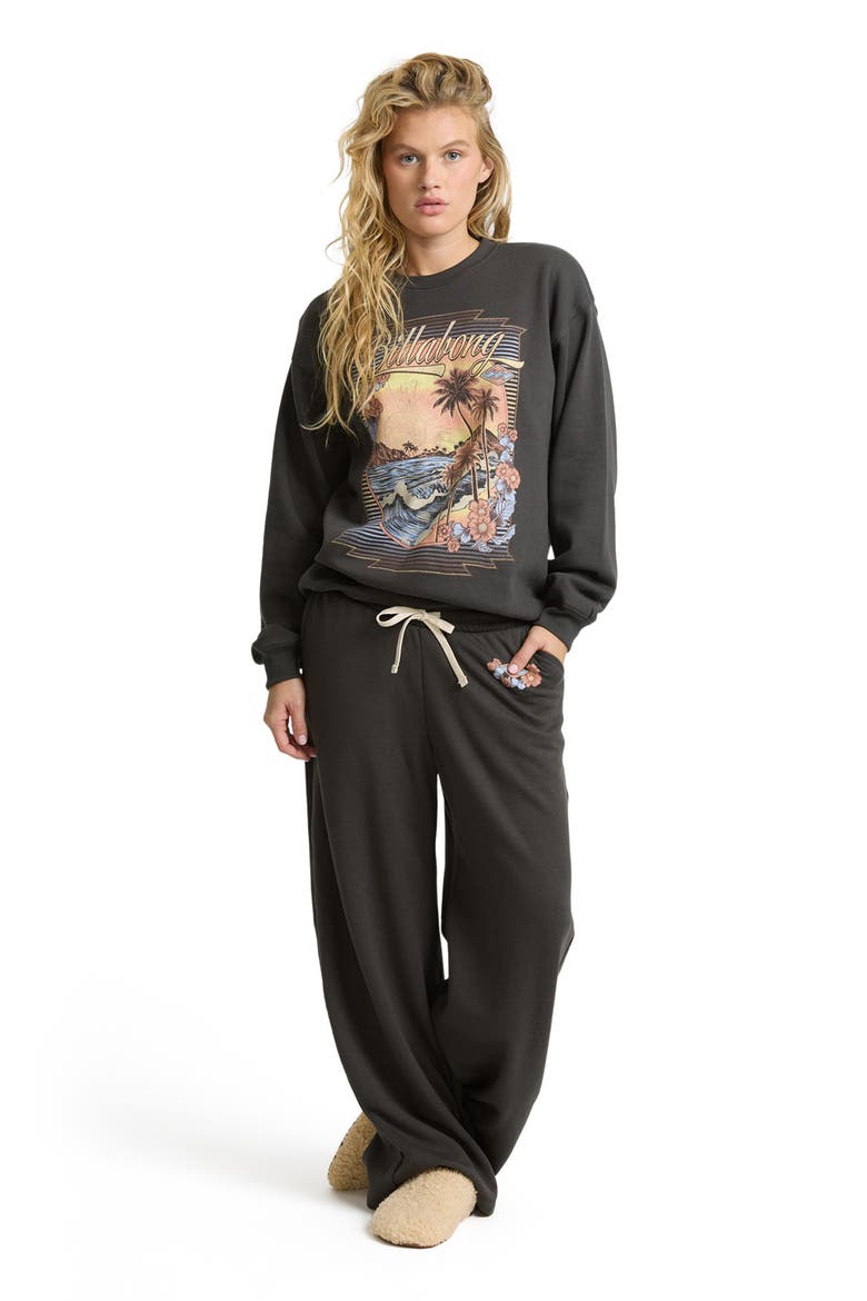 What a View Fleece Relaxed Leg Pants, Alternate, color, OFF BLACK